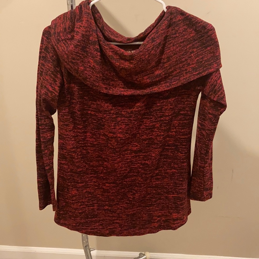 Cozy shawl collar sweater.